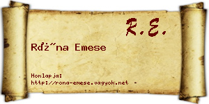 Róna Emese névjegykártya